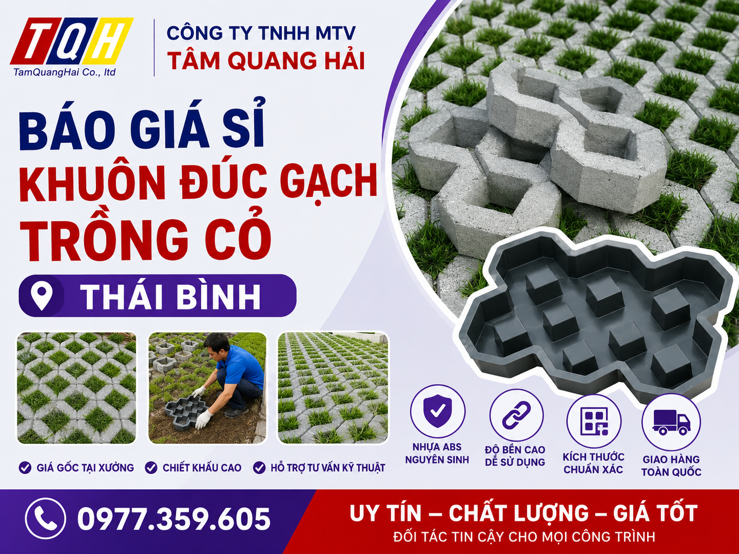 Báo giá sỉ khuôn đúc gạch trồng cỏ Thái Bình