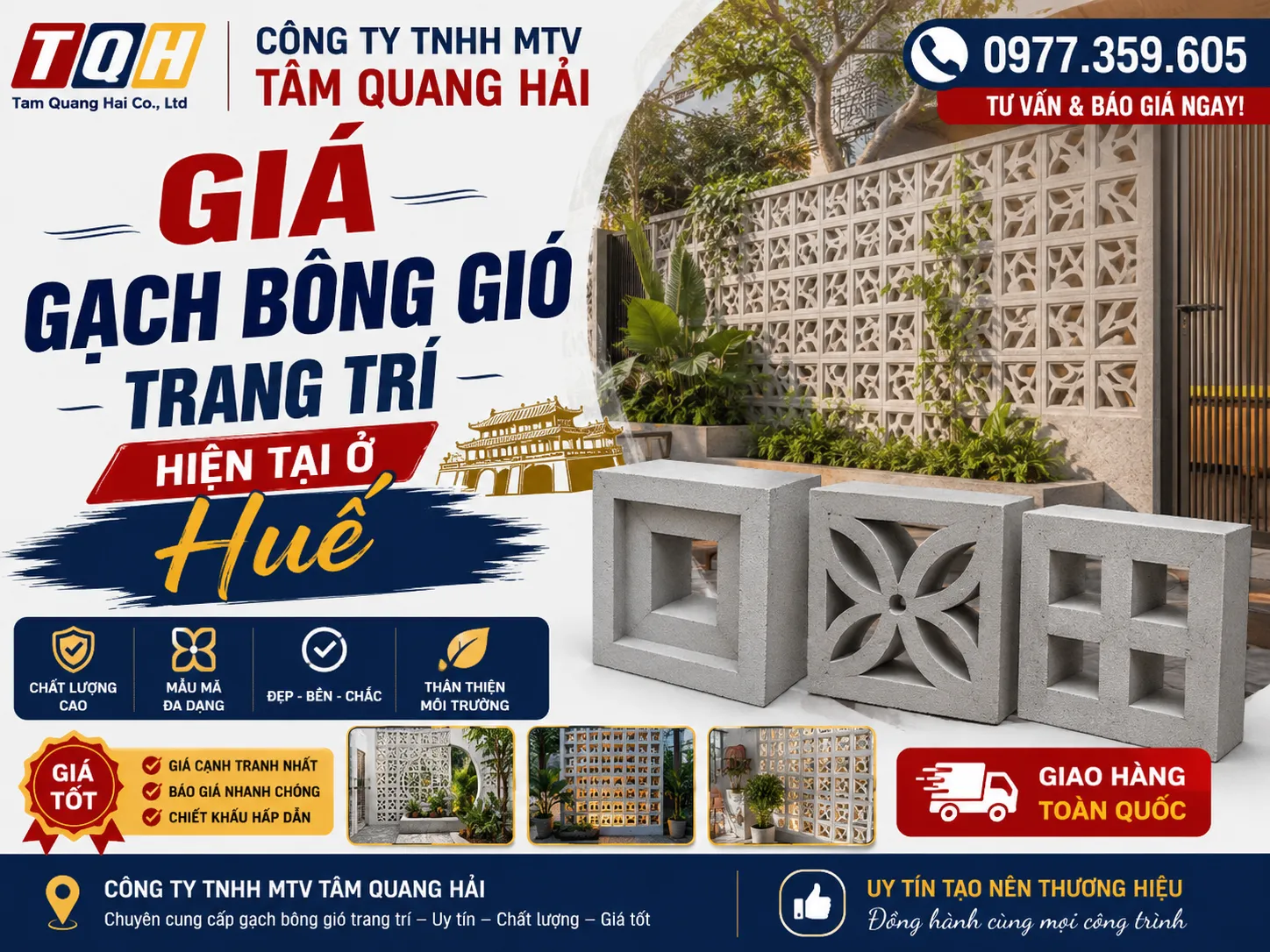 Giá gạch bông gió trang trí hiện tại ở Huế