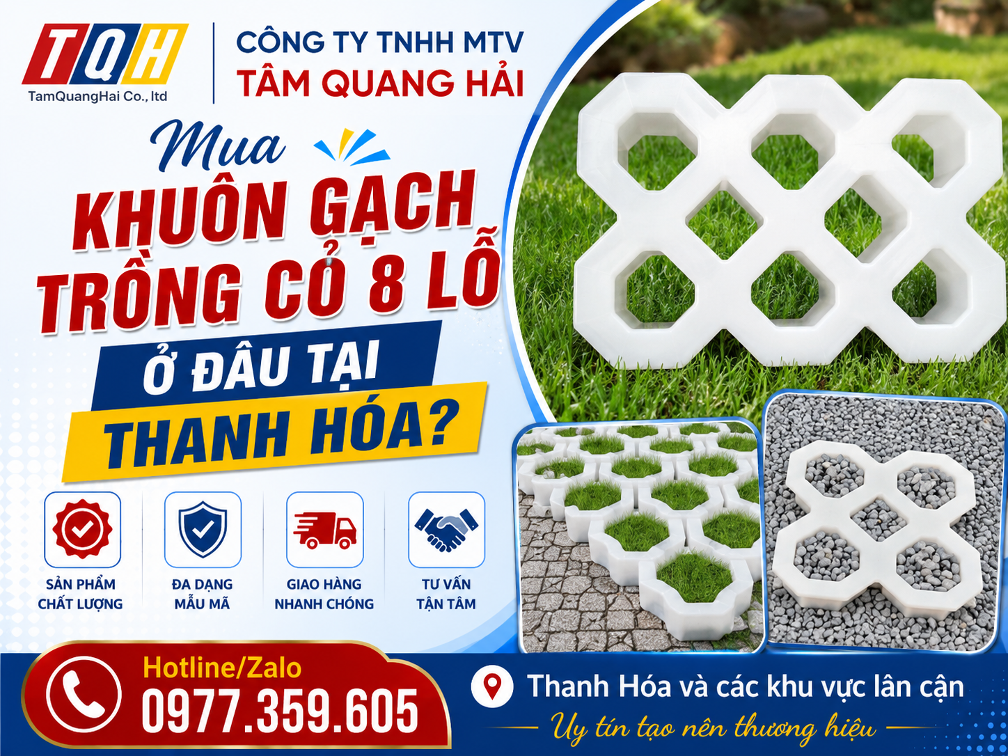 Mua khuôn gạch trồng cỏ 8 lỗ ở đâu tại Thanh Hóa